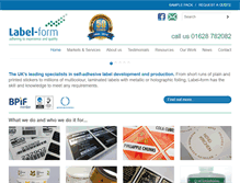 Tablet Screenshot of label-form.com